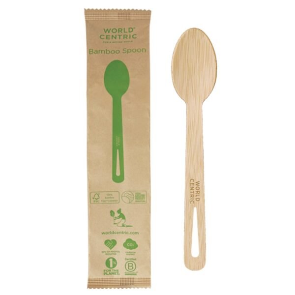 World Centric Bamboo Cutlery, Spoon, Paper, Natural, 750/Carton (SPBBI)