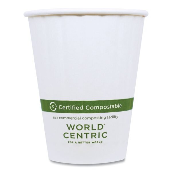 World Centric Double Wall Paper Hot Cups, 12 oz, White, 1,000/Carton (CUPA12D)