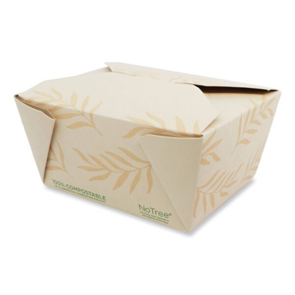 World Centric No Tree Folded Takeout Containers, 26 oz, 4.2 x 5.2 x 2.5, Natural, Sugarcane, 450/Carton (TONT1)