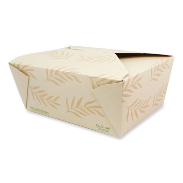 World Centric No Tree Folded Takeout Containers, 95 oz, 6.5 x 8.7 x 3.5, Natural, Sugarcane, 160/Carton (TONT4)