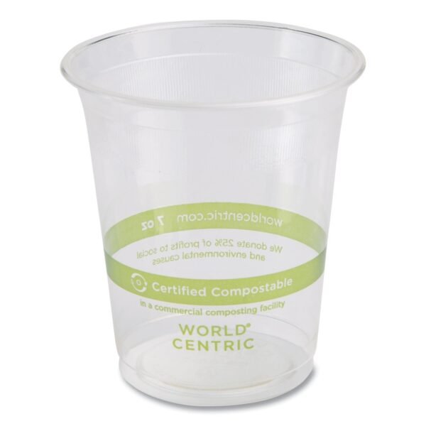 World Centric PLA Clear Cold Cups, 7 oz, Clear, 2,000/Carton (CPCS7)