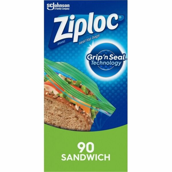 Ziploc® Sandwich Bags 5.88" Width x 6.50" Length - Clear - Plastic - 90/Box - Sandwich, Storage (315885)