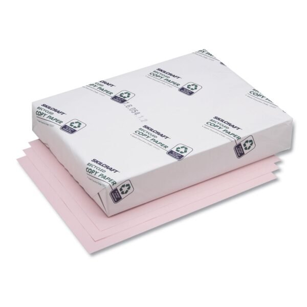 AbilityOne 7530010719794, SKILCRAFT Bond Paper, 92 Bright, 20 lb Bond Weight, 8.5 x 11, Pink, 500 Sheets/Ream, 10 Reams/Carton