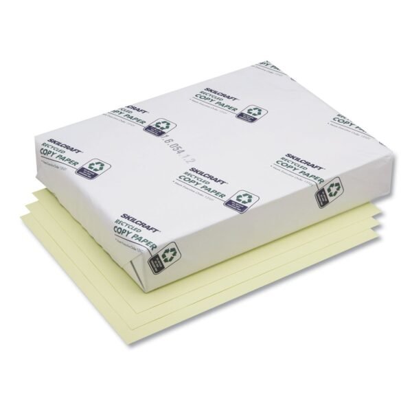 AbilityOne 7530010775387, SKILCRAFT Bond Paper, 92 Bright, 20 lb Bond Weight, 8.5 x 11, Yellow, 500 Sheets/Ream, 10 Reams/Carton