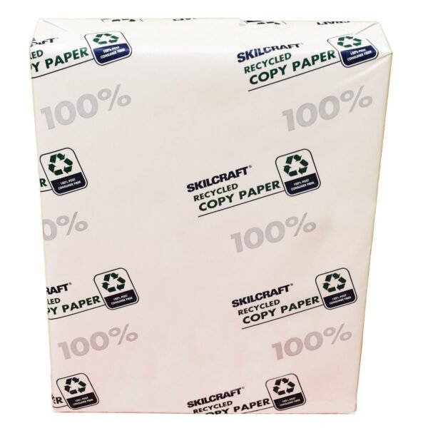 AbilityOne 7530017111300 SKILCRAFT Convenience Pack 100% Recycled Copy Paper, 92 Bright, 20 lb Bond, 8.5x11, White, 500 Sheets/Ream,3/CT