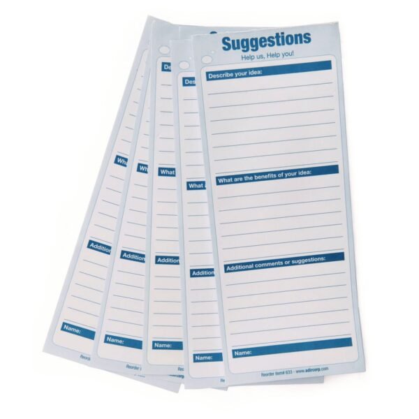 AdirOffice Suggestion Cards, 8.5 x 4, White, 50/Pack (I63350)