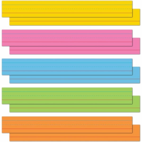 Astrobrights Ruled Handwriting Strips Skill Learning: Classroom, Handwriting, Mathematics, Sight Words, Vocabulary, Spelling, Number - 100 / Pack (91992)
