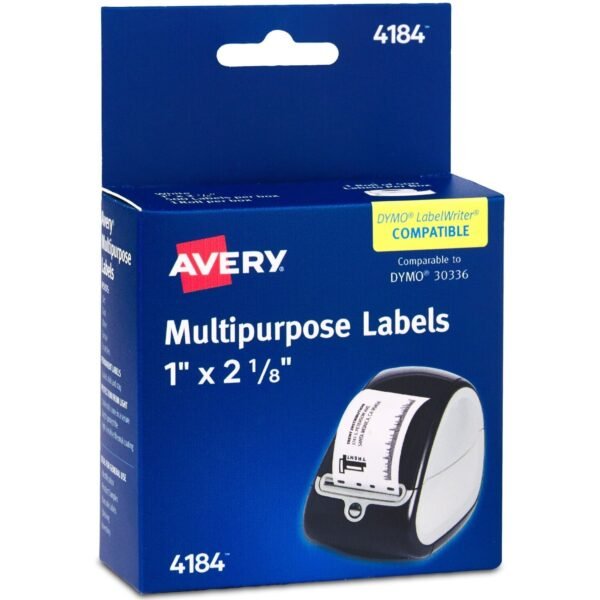 Avery® Direct Thermal Roll Labels 1" Height x 2 1/8" Width - Permanent Adhesive - Rectangle - Thermal - Bright White - Paper - 500 / Sheet - 500 / Roll - 1 Total Sheets - 500...