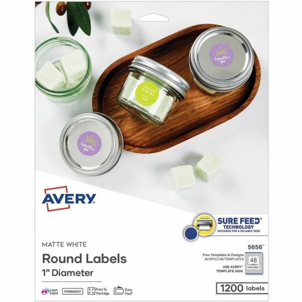 Avery Matte White 1" Round Labels (05656)