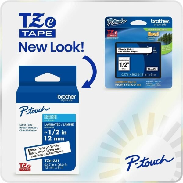 Brother Genuine P-touch TZe661 BK on YL Label Tape, Laminated, 36mmX8m (TZE661G)