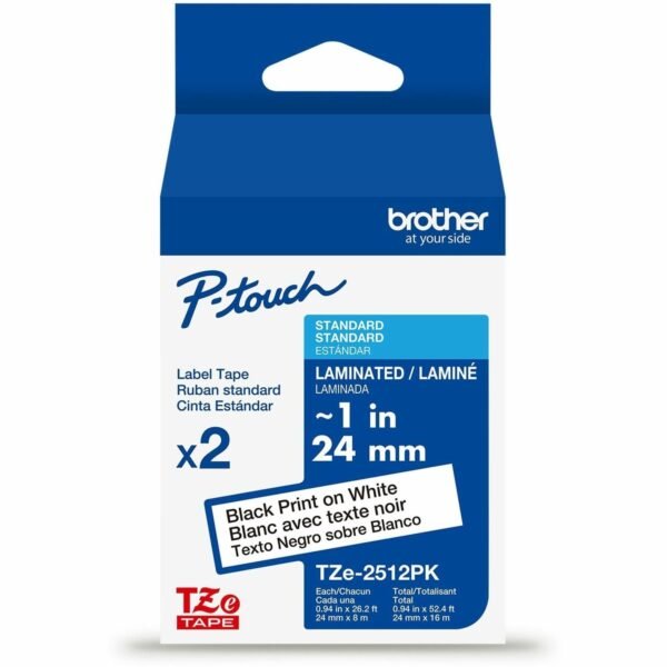 Brother P-touch TZe Label Tape x 15/16" Width x 26 1/4 ft Length - Tape - White - Polyethylene - Water Resistant - Laminated - High Durable, Wear Resistant, Tear Resistant, Fade...