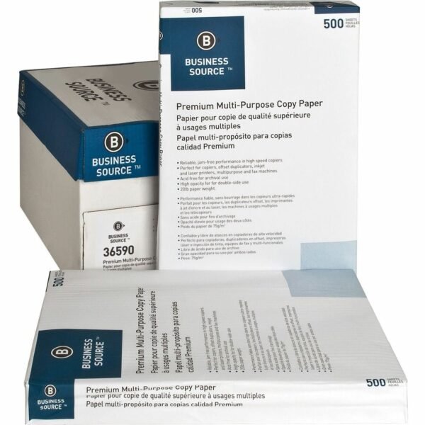 Business Source Premium Multipurpose Copy Paper 92 Brightness - Ledger/Tabloid - 11" x 17" - 20 lb Basis Weight - Acid-free - White - 500 Sheets per Ream - 5 / Carton (BSN36590)
