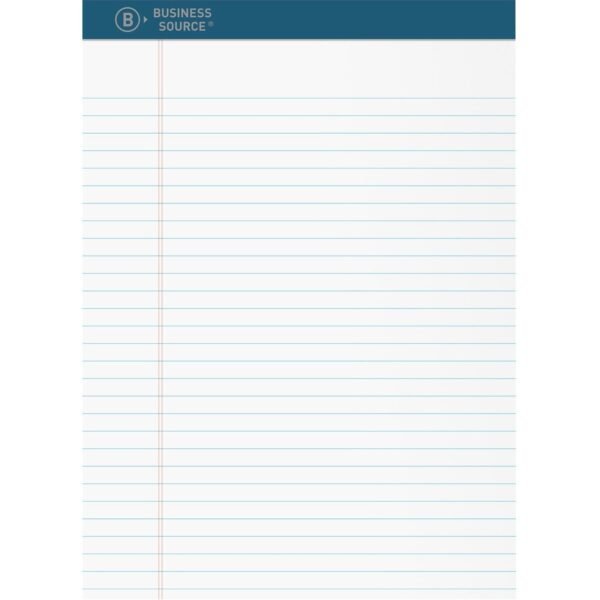 Business Source Premium Writing Pad 2.50" Height x 8.5" Width x 11.8" Length - White Paper - Tear Proof, Sturdy Back, Bleed-free - 1 Dozen (BSN03107)