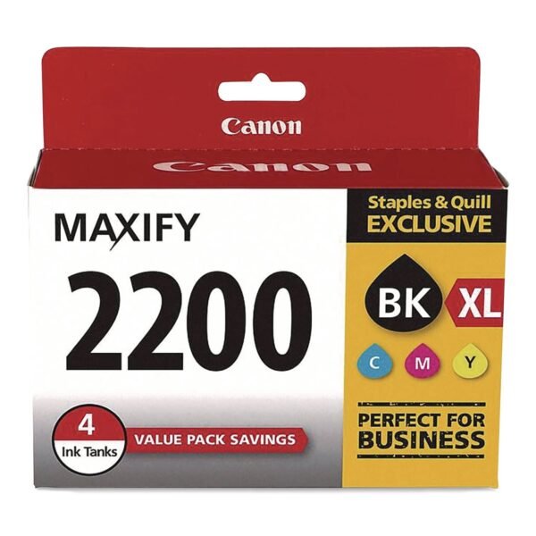Canon 1244239 (2200XL,2200) Ink, Black/Cyan/Magenta/Yellow, 4/Pack