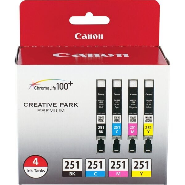Canon CLI-251 Original Ink Cartridge Inkjet - Black, Cyan, Magenta, Yellow - 4 / Pack (CLI251BCMY)