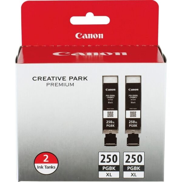 Canon PGI-250 XL Original Ink Cartridge Inkjet - High Yield - Pigment Black - 2 / Pack (PGI250XL2PK)