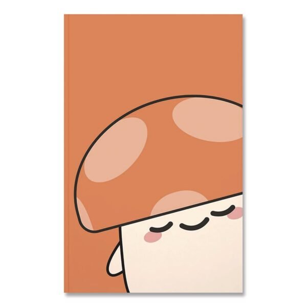 Denik Smoko Kai Mushroom Layflat Notebook, 1-Subject, Medium/College Rule, Orange/White Cover, (72) 8 x 5 Sheets (LFC1891L)