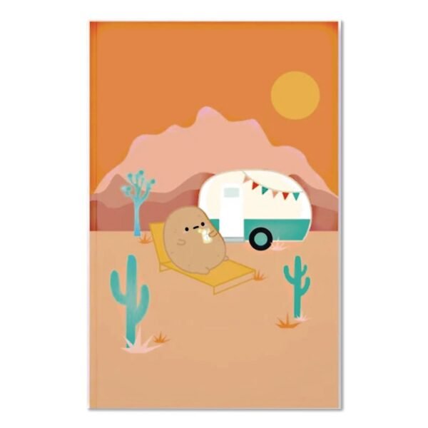 Denik Smoko Tayto Potato Joshua Tree Layflat Notebook, 1-Subject, Medium/College Rule, Tan/Orange/White Cover, (72) 8 x 5 Sheets (LFC1896L)