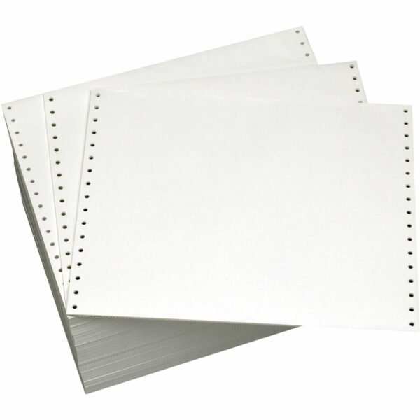 Domtar Continuous Forms 92 Brightness - 11" x 14 7/8" - 20 lb Basis Weight - Green Bar, Chlorine-free, Acid-free, Archival-safe, Unperforated, Break-free, Single Ply - White,...