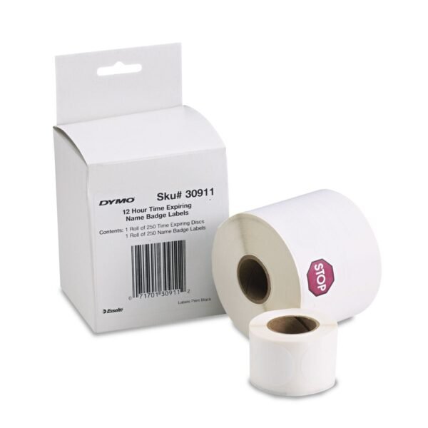 DYMO Visitor Management Time-Expiring Name Badges, Adhesive, 2.25" x 4", 250 Labels/Box (30911)