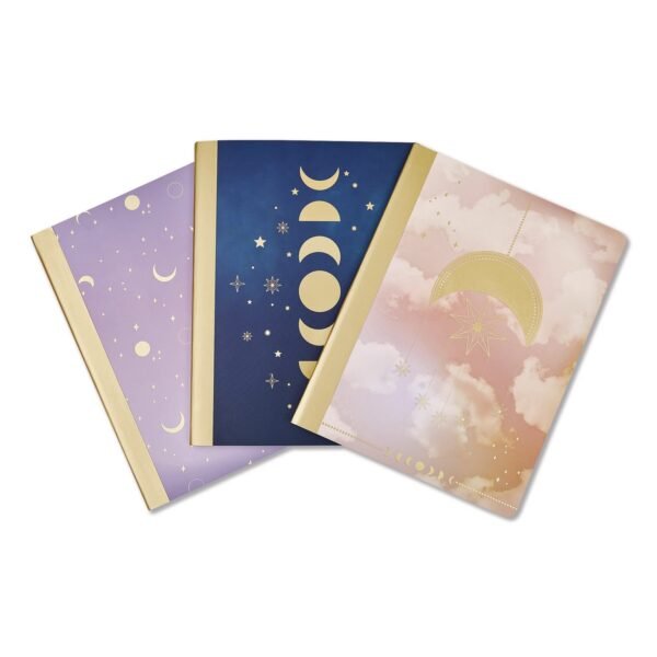ECCOLO Celestial Body Composition Book, Medium/College Rule, Assorted Cover Colors and Designs, (80) 9.75 x 7.5 Sheets, 3/Pack (ST840A3PACK)