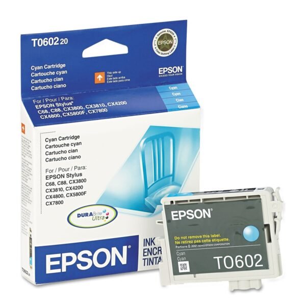Epson T060220-S (60) DURABrite Ink, 450 Page-Yield, Cyan | OfficeCrave.com