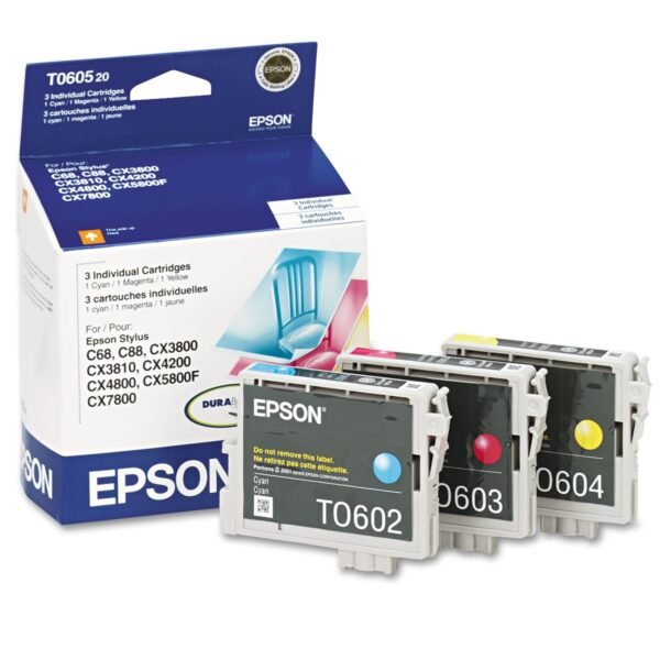 Epson T060520-S (60) Ink, 1,350 Page-Yield, Cyan/Magenta/Yellow | OfficeCrave.com
