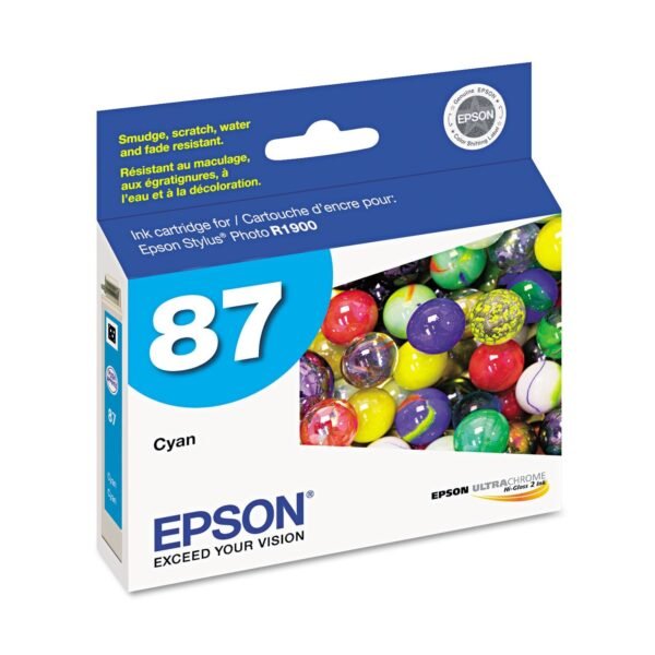 Epson T087220 (87) UltraChrome Hi-Gloss 2 Ink, Cyan | OfficeCrave.com