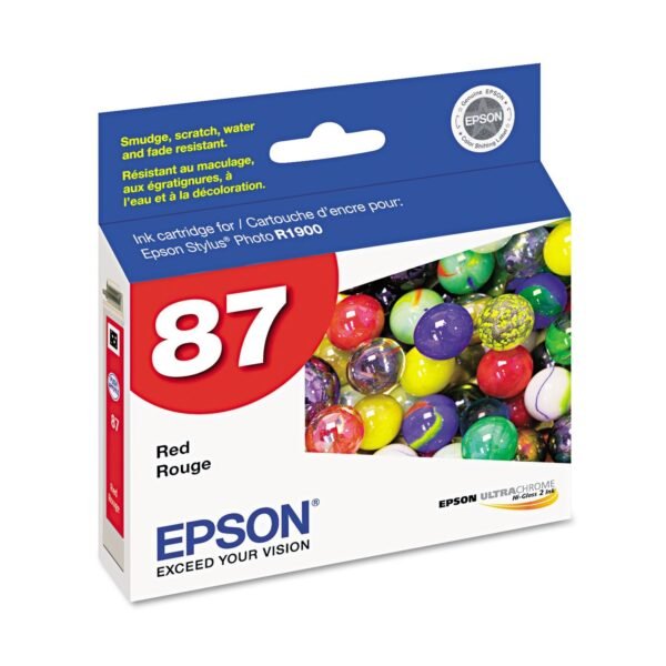 Epson T087720 (87) UltraChrome Hi-Gloss 2 Ink, Red | OfficeCrave.com