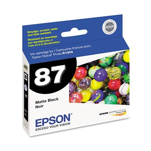 Epson T087820 (87) UltraChrome Hi-Gloss 2 Ink, Matte Black | OfficeCrave.com