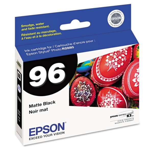 Epson T096820 (96) Ink, 450 Page-Yield, Matte Black | OfficeCrave.com