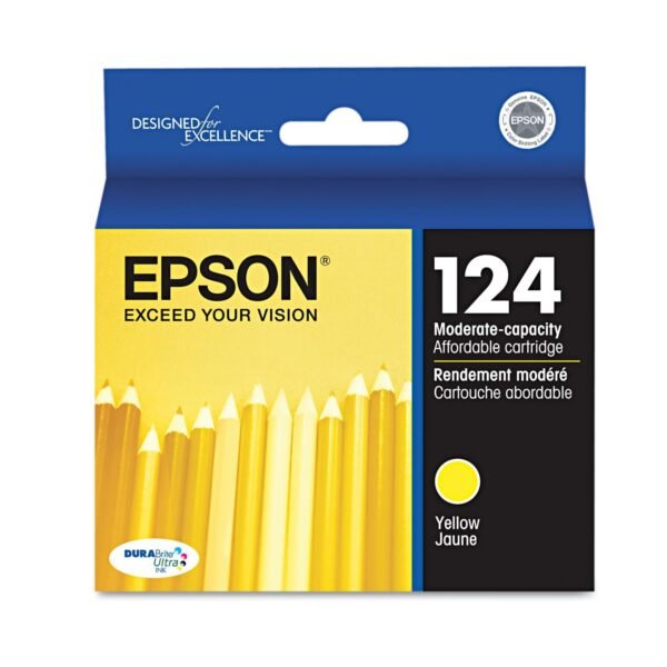 Epson T124420-S (124) DURABrite Ultra Ink, Yellow | OfficeCrave.com