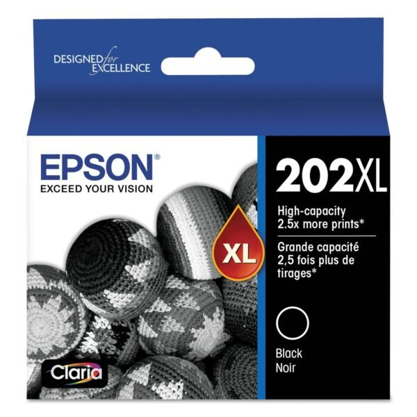 Epson T202XL120-S (202XL) Claria High-Yield Ink, 550 Page-Yield, Black | OfficeCrave.com