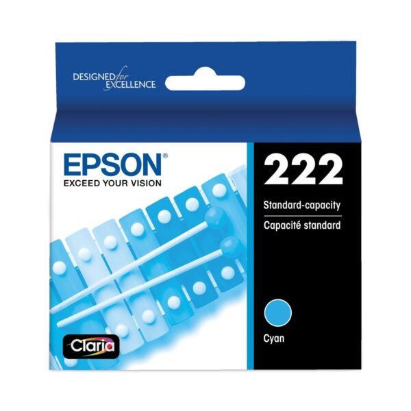Epson T222220S (T222) Claria Ink, 165 Page-Yield, Cyan | OfficeCrave.com