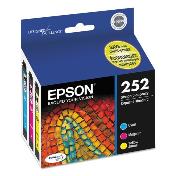 Epson T252520-S (252) DURABrite Ultra Ink, Cyan/Magenta/Yellow, 3/Pack | OfficeCrave.com