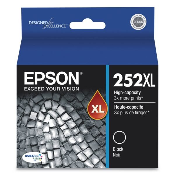 Epson T252XL120-S (252XL) DURABrite Ultra High-Yield Ink, 1,100 Page-Yield, Black | OfficeCrave.com
