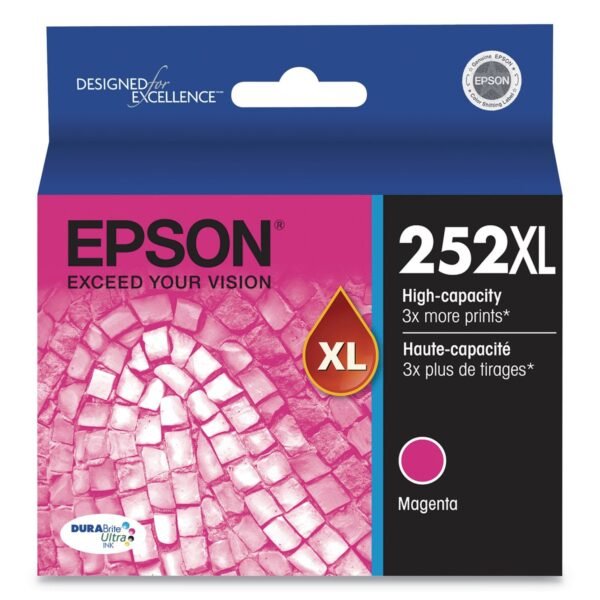 Epson T252XL320-S (252XL) DURABrite Ultra High-Yield Ink, 1,100 Page-Yield, Magenta | OfficeCrave.com