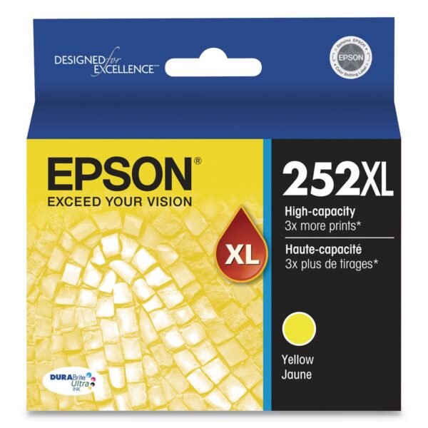 Epson T252XL420-S (252XL) DURABrite Ultra High-Yield Ink, 1,100 Page-Yield, Yellow | OfficeCrave.com
