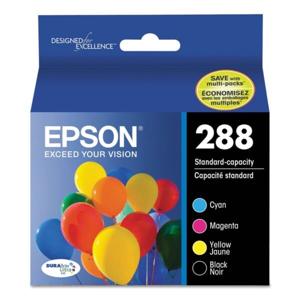 Epson T288120-BCS DURABrite Ultra Ink, Black/Cyan/Magenta/Yellow | OfficeCrave.com