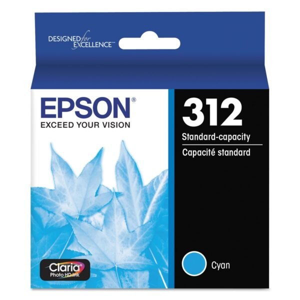 Epson T312220-S (312XL) Claria Ink, 360 Page-Yield, Cyan | OfficeCrave.com