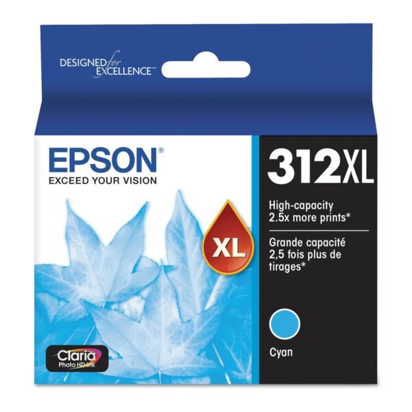 Epson T312XL220-S (312XL) Claria High-Yield Ink, 830 Page-Yield, Cyan | OfficeCrave.com