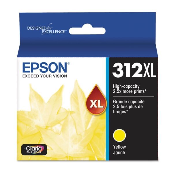 Epson T312XL420-S (312XL) Claria High-Yield Ink, 830 Page-Yield, Yellow | OfficeCrave.com