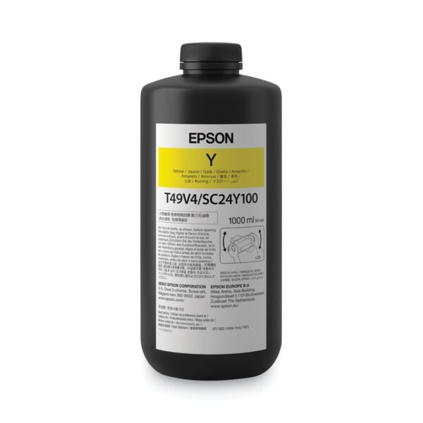 Epson T49V410 (T49V) UltraChrome UV Ink, 1,000 mL, Yellow