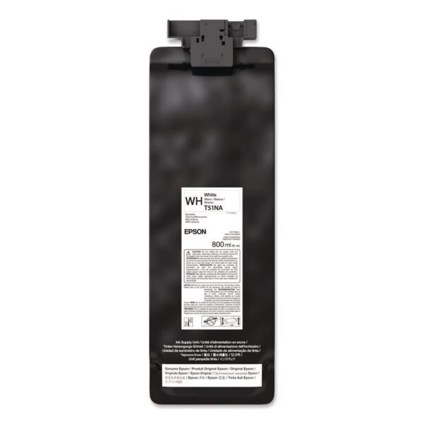 Epson T51NA20 (T51N) UltraChrome GS3 Eco-Solvent Ink, 800 mL, White