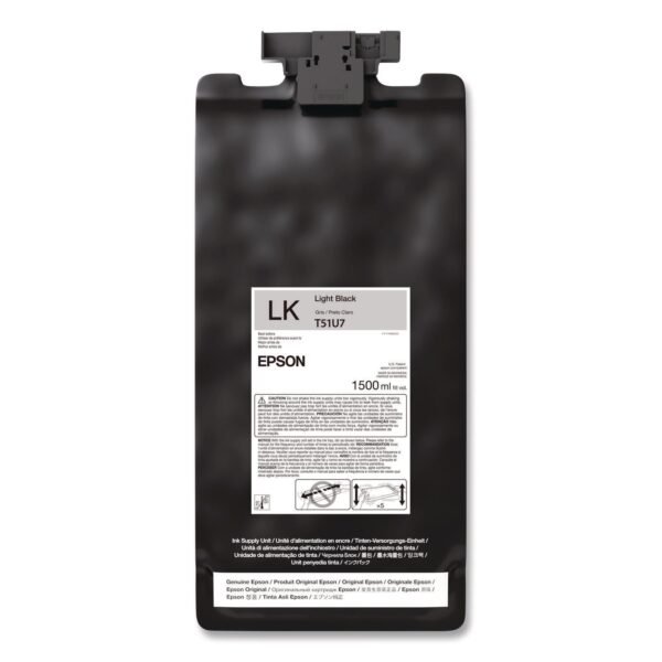 Epson T51U720 (T51U) UltraChrome GS3 Eco-Solvent Ink, 1.5 L, Light Black
