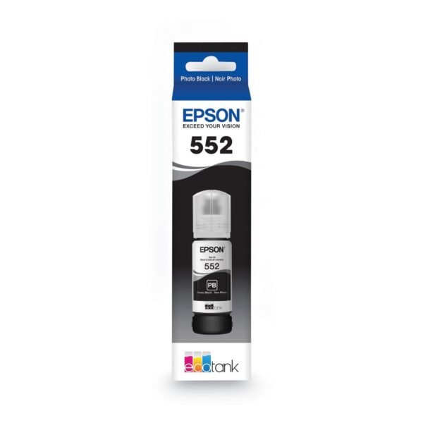 Epson T552120S (T552) Claria High-Yield Ink, 70 mL, Photo Black | OfficeCrave.com