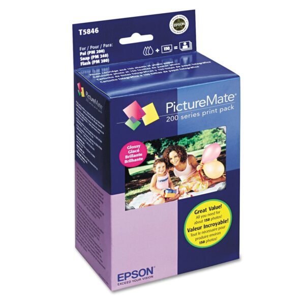 Epson T5846 Ink/Paper Combo, Black/Cyan/Magenta/Yellow | OfficeCrave.com