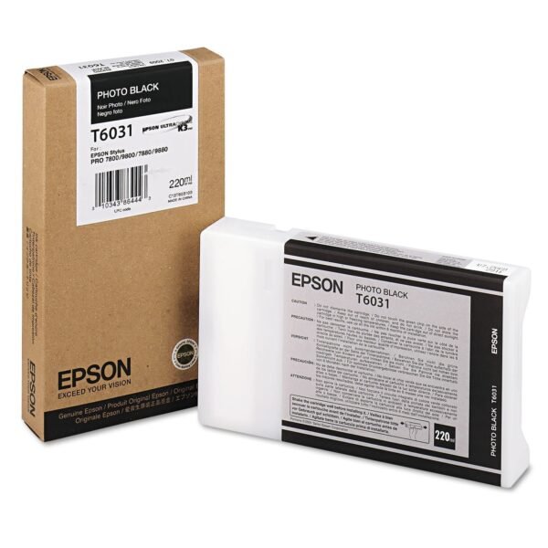 Epson T603100 (60) UltraChrome K3 Ink, Photo Black | OfficeCrave.com