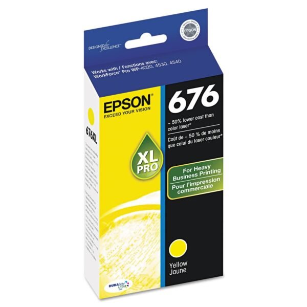 Epson T676XL420-S (676XL) High-Yield Ink, 2,400 Page-Yield, Yellow | OfficeCrave.com