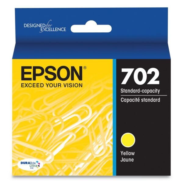 Epson T702420-S (702) DURABrite Ultra Ink, 300 Page-Yield, Yellow | OfficeCrave.com